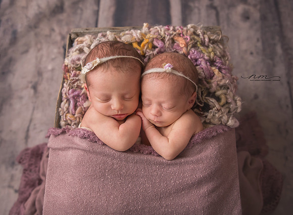 MaineNewbornPhographer-twins-babyposeinbox-babygirltwins copy